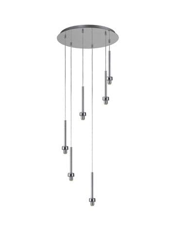 Brentwood Polished Chrome 6 Light G9 Universal 2.5m Round Multiple Pendant - Multiple Colour