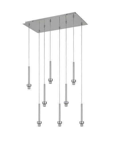 Brentwood Polished Chrome 8 Light G9 Universal 2m Rectangle Multiple Pendant - Multiple Colour