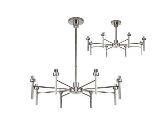 Brentwood Polished Chrome 8 Light G9 Universal Telescopic/Semi Flush - Multiple Colour