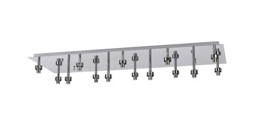 Brentwood Polished Chrome/Satin Chrome Rectangle 14 Light G9 Universal Flush Light - Multiple Colour