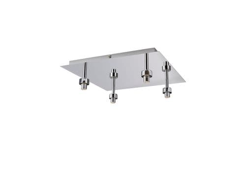 Brentwood Polished Chrome Square 4 Light G9 Universal 40cm Flush Light - Multiple Colour