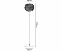 Brian Floor Lamp, 3 Light E14, French Gold/Crystal