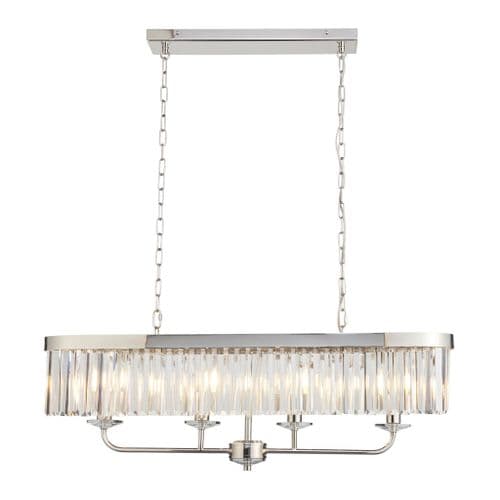 Bright nickel cut glass linear pendant