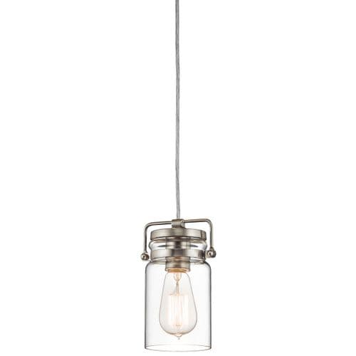 Brinley 1 Light Mini Pendant - Brushed Nickel KL-BRINLEY-MP-NI