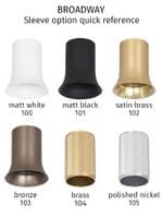 Broadway 2lt Spotlight Matt Black With Satin Brass Sleeve GSBSPOT9152-102