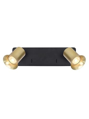 Broadway 2lt Spotlight Matt Black With Satin Brass Sleeve GSBSPOT9152-102