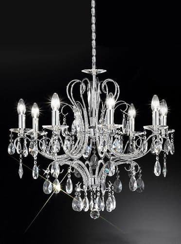 Brocade 8 Light Chrome Crystal Chandelier GSBFL2156/8