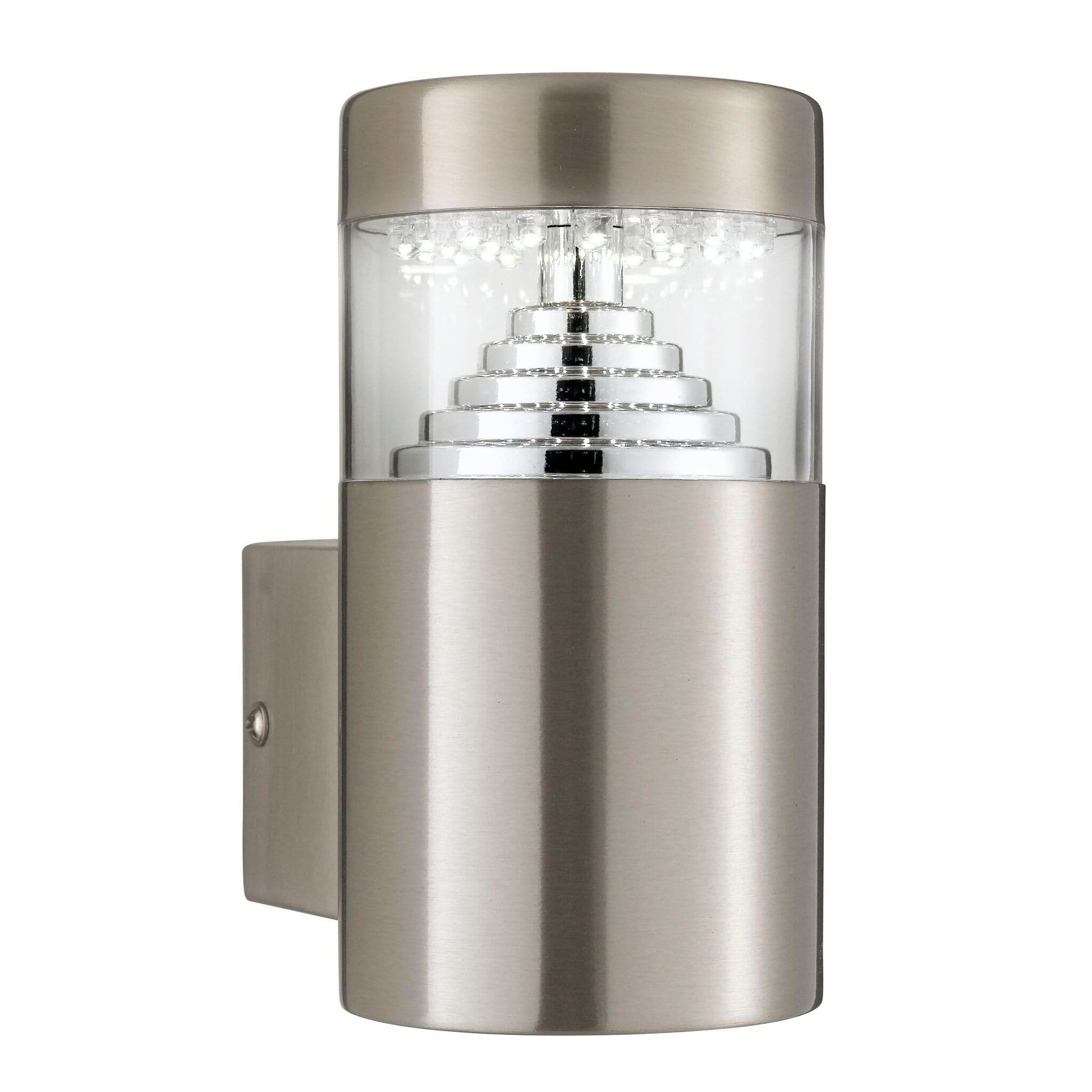 Crooklyn Led Outdoor Wall Light Stainless Steel Sq Backplate