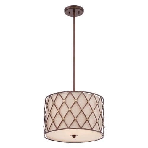 Brown Lattice 3 Light Medium Pendant