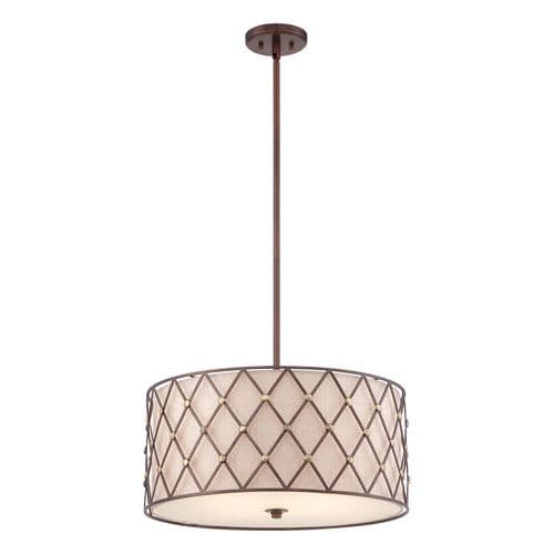 Brown Lattice 4 Light Large Pendant