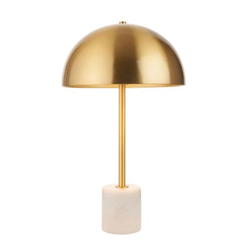 Brushed aged brass & white marble table light FOE114210