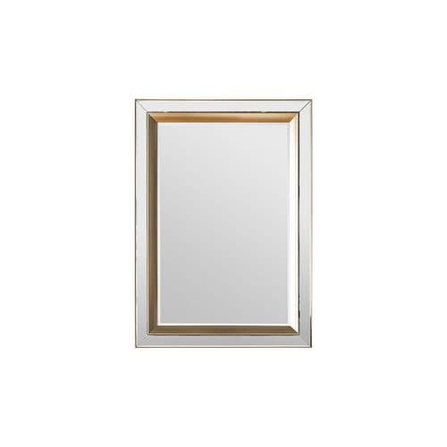 Brushed gold bevelled medium rectangle mirror FOE109726