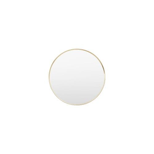 Brushed gold small round mirror FOE113262