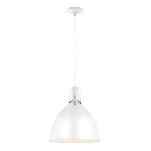 Brynne 1 Light Medium LED Pendant - Flat White/Chrome FE-BRYNNE-P-FWH