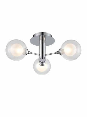 Bubble 3 Light Flush Fitting Chrome With Glass and Inner Opal Glasses GSBFL2400-3