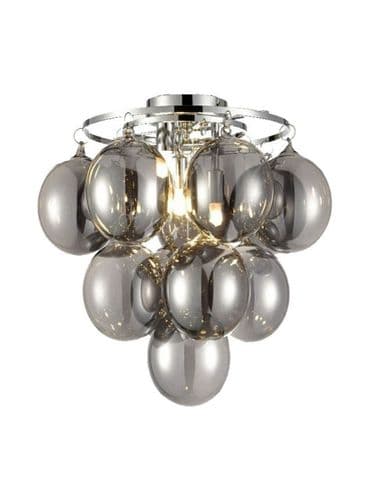 Bubbles 3 Light Semi Flush Chrome with Smoke Glasses GSBFL2458-3
