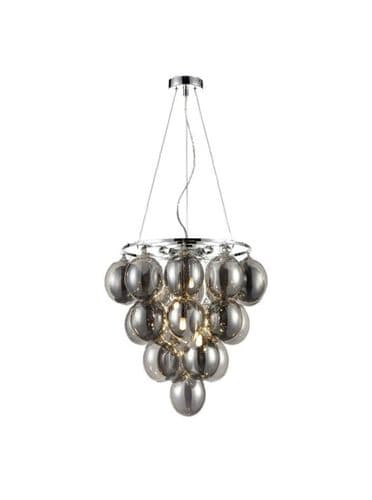 Bubbles 4 Light Hanging Pendant Chrome with Smoke Glasses GSBFL2458-4