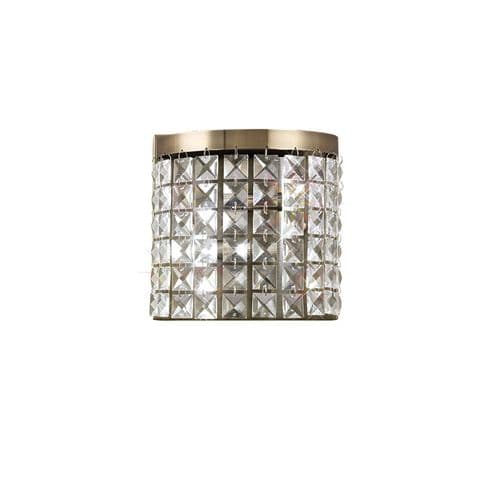 Bud Wall Lamp 2 Light G9 Antique Brass/Crystal