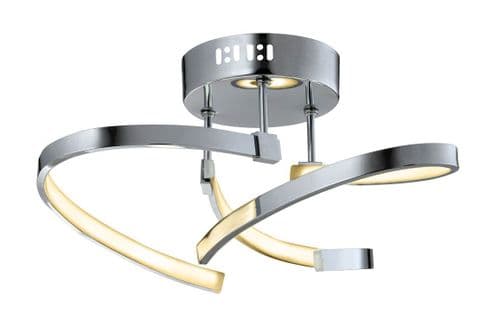 Burora 3 Arm LED Semi Flush 3000K in Polished Chrome