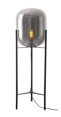 Bvaron Floor Lamp in Matt Black with Smoked Glass
