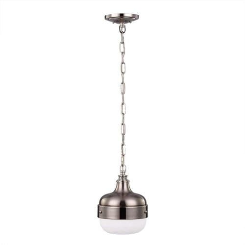 Cadence 1 Light Mini Pendant - Polished Nickel/Brushed Steel FE-CADENCE-1P-BS