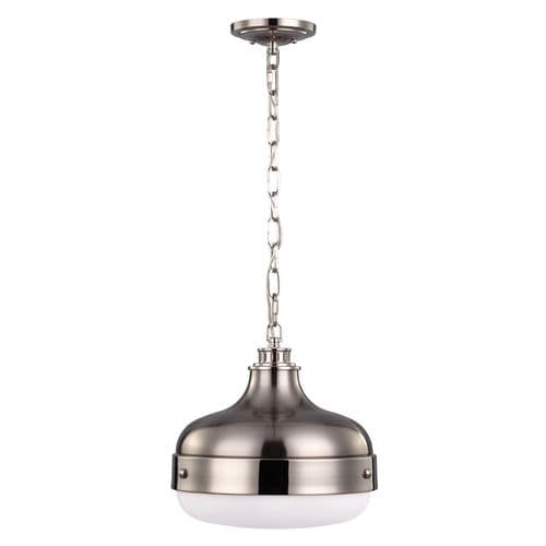 Cadence 2 Light Pendant - Polished Nickel/Brushed Steel FE-CADENCE-2P-BS