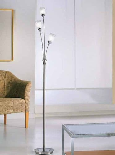 Campani chrome and satin nickel 3 light floor lamp GSBSP80023