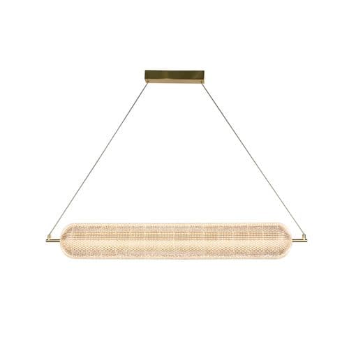 Capsule LED Convertible Pendant, Satin Brass Metal and Acryl