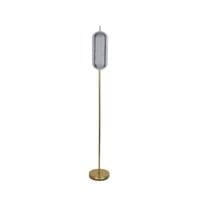 Capsule LED Floor Lamp, Satin Brass Metal and Acrylic Shade