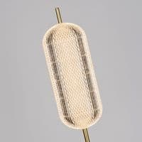 Capsule LED Floor Lamp, Satin Brass Metal and Acrylic Shade