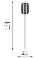 Capsule LED Floor Lamp, Satin Brass Metal and Acrylic Shade