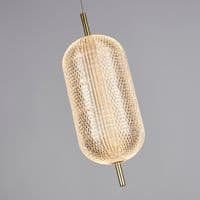 Capsule LED Pendant, Satin Brass Metal and Acrylic Shade