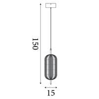 Capsule LED Pendant, Satin Brass Metal and Acrylic Shade