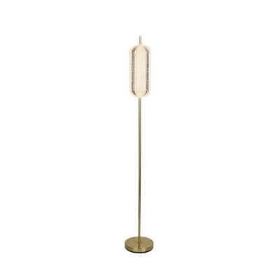 Capsule LED Satin Brass and Acrylic Floor Lamp TFB28806SB