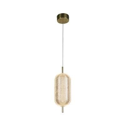Capsule LED Satin Brass And Acrylic Pendant Light TFB28803SB