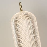 Capsule LED Table Lamp, Satin Brass Metal and Acrylic Shade