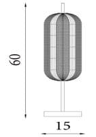Capsule LED Table Lamp, Satin Brass Metal and Acrylic Shade