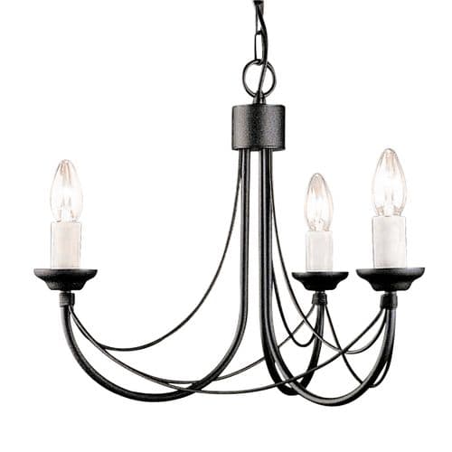Carisbrooke 3 Light Chandelier CB3-BLACK