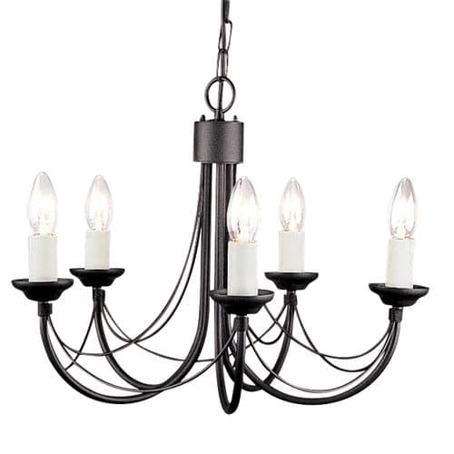 Carisbrooke 5 Light Chandelier CB5-BLACK
