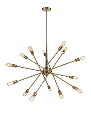 Centrix 14 Light Fitting Sputnick Multi Arm Pendant in Brass GSBFL2398-14