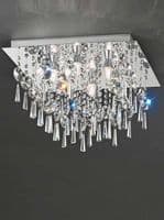 Kazzy Square 45cm Chrome Finish Ceiling Plate with Crystal Drops GSBCF5722