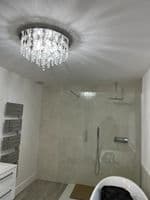 Kazzy Square 45cm Chrome Finish Ceiling Plate with Crystal Drops GSBCF5722