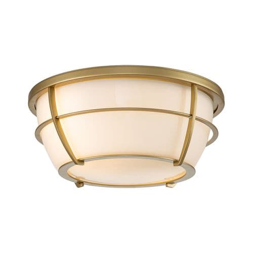 Chance 2 Light Flush Mount - Painted Natural Brass QZ-CHANCE-F-PNBR