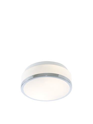 Cheese 2Lt Flush - Chrome Metal & White Glass