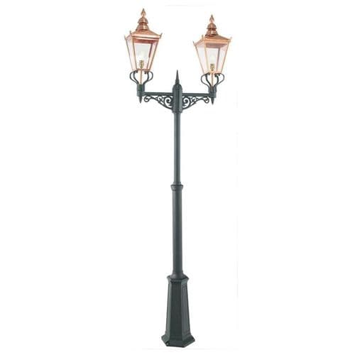 Chelsea Twin Head Lamp Post CS6-COPPER