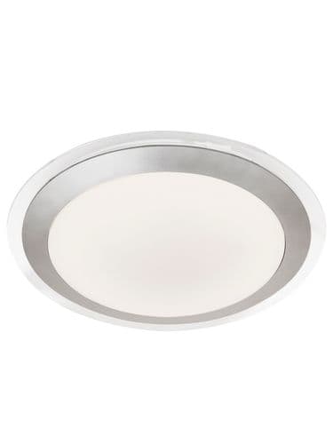 Chester LED Bathroom Flush  -  Acrylic & Silver Metal, IP44