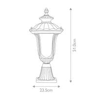Chicago 1 Light Small Pedestal Lantern - Bronze - Rusty Bronze Patina CC3-S