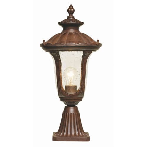 Chicago 1 Light Small Pedestal Lantern - Bronze - Rusty Bronze Patina CC3-S