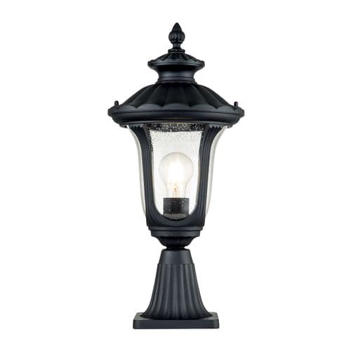 Chicago 1 Light Small Pedestal Lantern - Textured Black CC3-S-BK