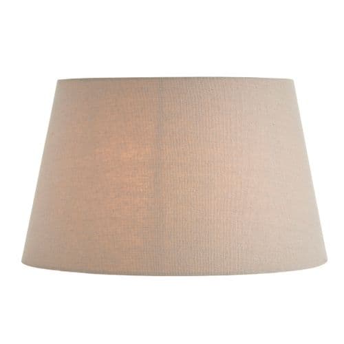 Cici 14 inch tapered shade in grey linen effect fabric.